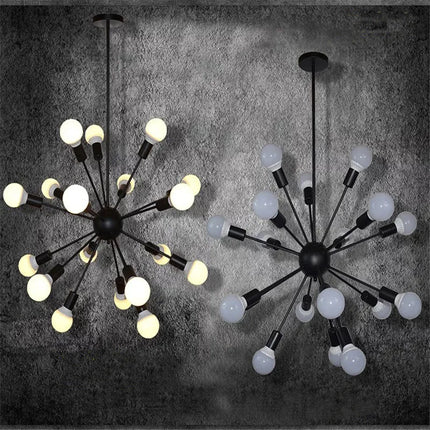 Lustre industriel rétro LED à têtes multiples GZMJ — LZ4X9T2