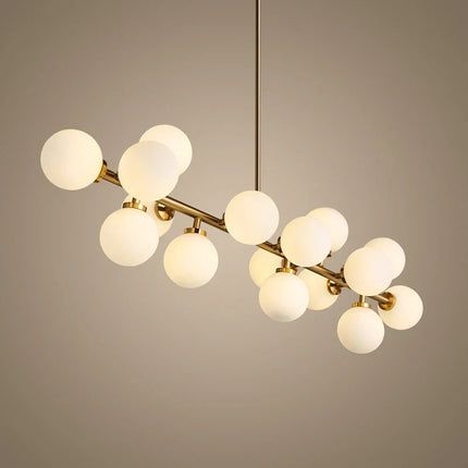 Lustre doré avec boule en verre design créatif — LZ4X9P2