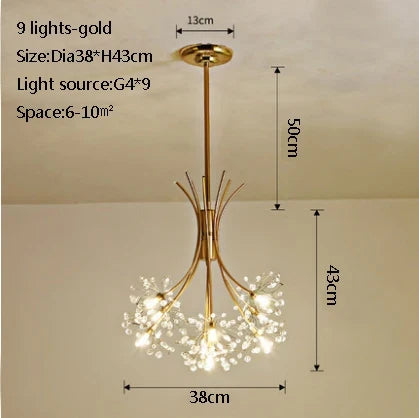 Suspension en cristal motif pissenlit pour ambiance moderne — LZ4D9XQ