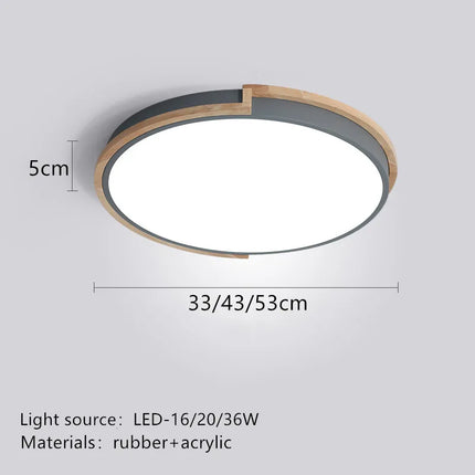 Plafonnier circulaire multicolore en bois avec télécommande — LZ7D4Q