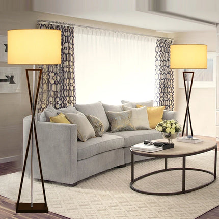 Lampadaire LED nordique en fer et tissu pour intérieur moderne — LZ4X9Q2
