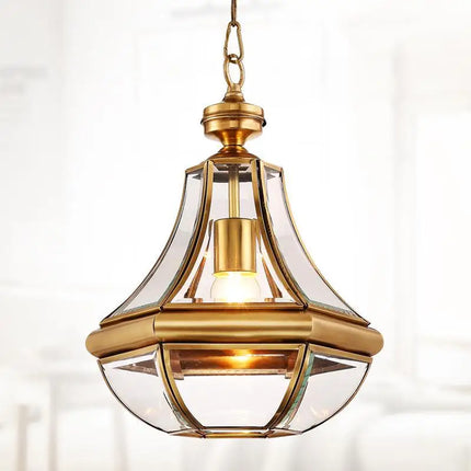 Suspension en verre antique avec finition cuivre pour intérieur élégant — LZ7XQ2