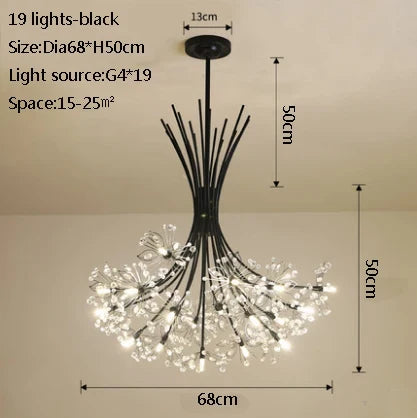 Suspension en cristal motif pissenlit pour ambiance moderne — LZ4D9XQ