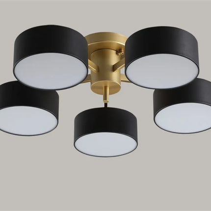 plafonnier moderne led 5 ou 10 têtes design rond acrylique métal