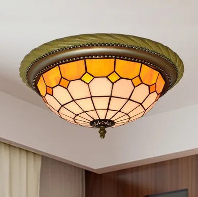 Plafonnier en vitrail style méditerranéen pour intérieur et extérieur — LZ4X9B2