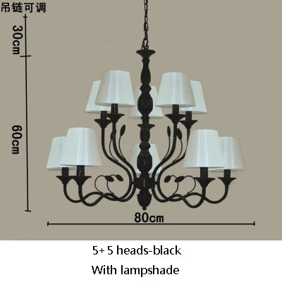 Lustre suspension vintage en fer noir style industriel — LZ4P9X