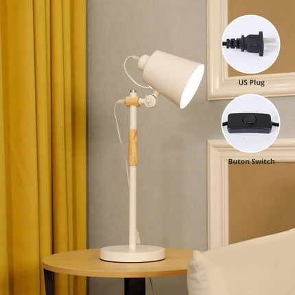 Lampe de bureau nordique en bois et métal moderne — LZ4X9T2