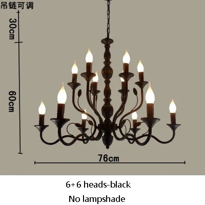 Lustre suspension vintage en fer noir style industriel — LZ4P9X