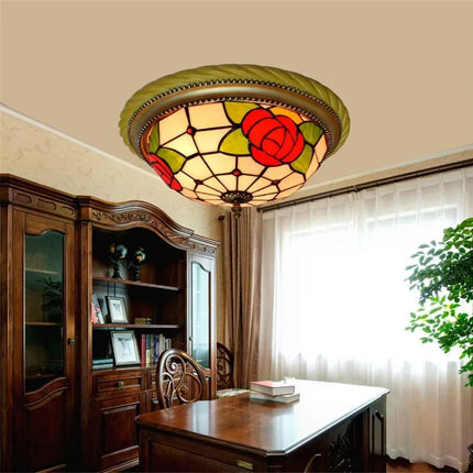 Plafonnier en vitrail style méditerranéen pour intérieur et extérieur — LZ4X9B2
