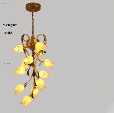 Suspension nordique en fer avec verre tulipe Camélia pour éclairage décoratif — LZ4X9P