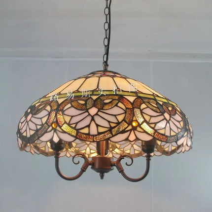 Lustre suspension en verre cœur style Tiffany rétro pour restaurant — LZ4G7XQ
