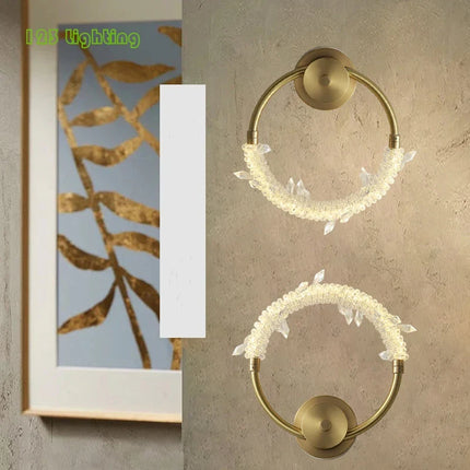 Applique murale LED décorative en cristal et cuivre pour intérieur — LZ4X9P2