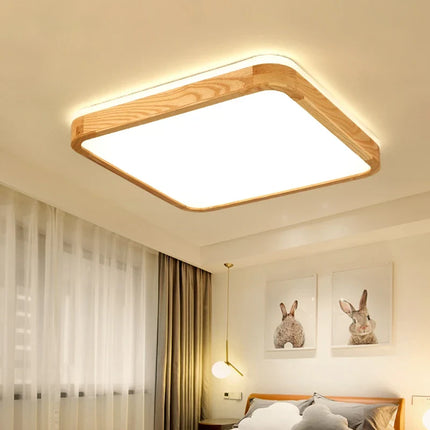 Plafonnier LED ultra-fin en bois massif style japonais 2021 — LZ4X9M