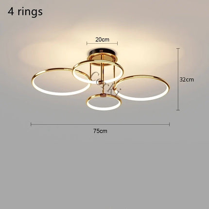 Lustre LED postmoderne à anneau pour décoration nordique — LZ4X9T1