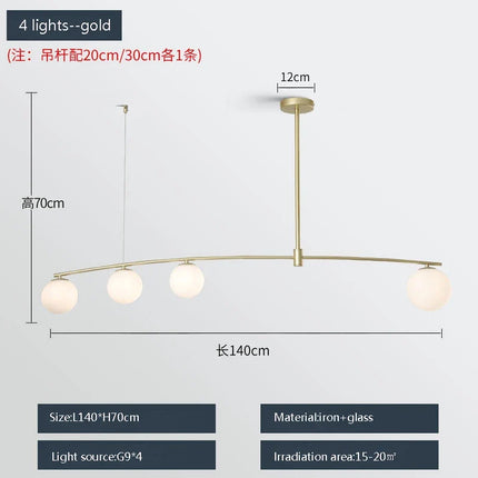 Suspension intérieure en métal et verre au design moderne — LZ4X9T