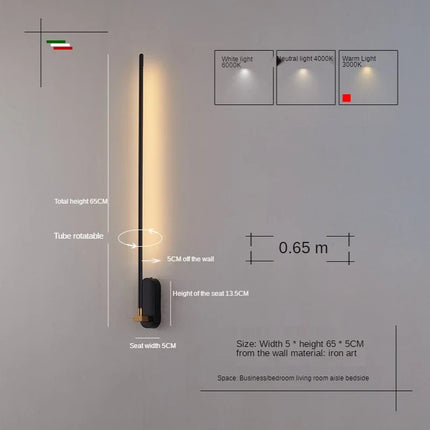 Applique murale nordique design moderne en bande allongée — LZ4Q7N2