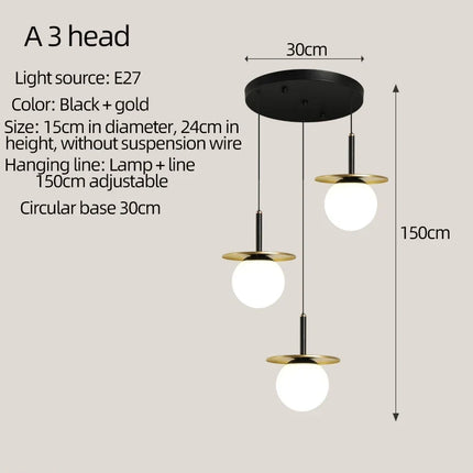 Lustre suspension en verre au design nordique élégant — LZ4X9M