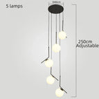 5 lampes noires / Lumière neutre