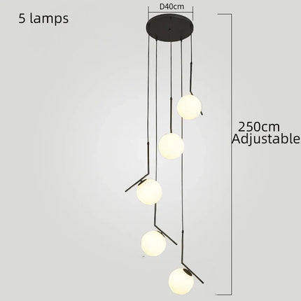 Lustre suspension moderne en verre style nordique — LZ4XJ9