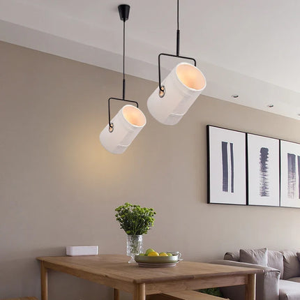 Lustre rotatif suspension style loft nordique en tissu — LZ4X9T2