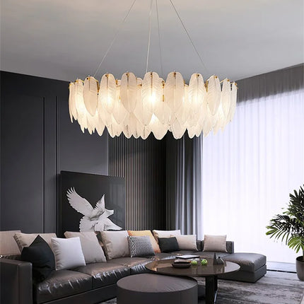 Lustre suspension en verre forme plume d’oie — LZ4X9P2