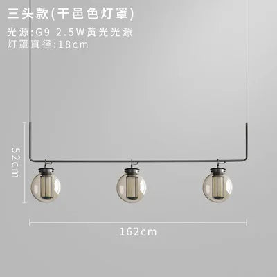 Lustre suspension industriel en métal et verre style art déco pour bar — LZ4X9P2