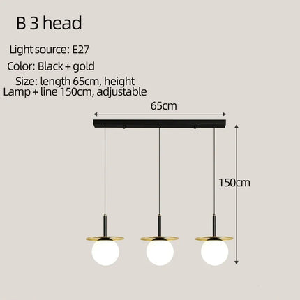 Lustre suspension en verre au design nordique élégant — LZ4X9M