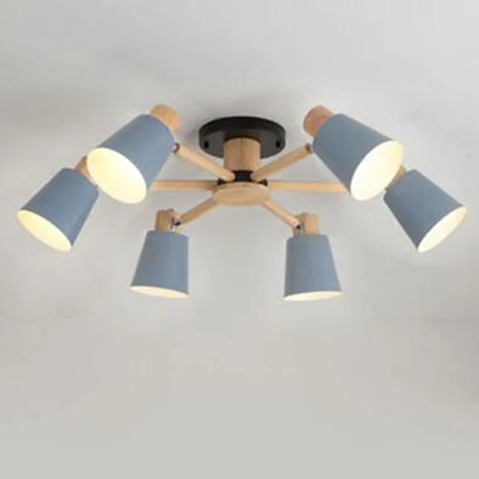 Lustre suspension nordique en bois massif au design moderne — LZ4X9T