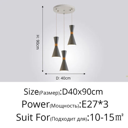 Suspension moderne en bois au design macaron créatif — LZ4X9P