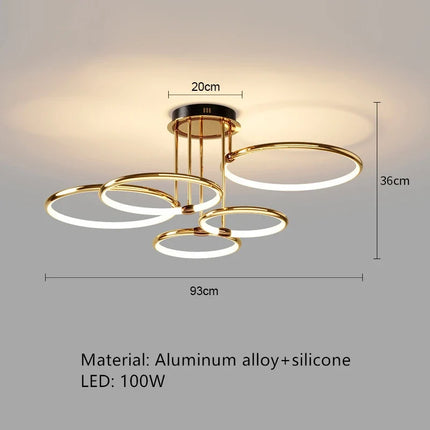 Lustre LED moderne avec variateur et télécommande pour intérieur — LZ4X9J