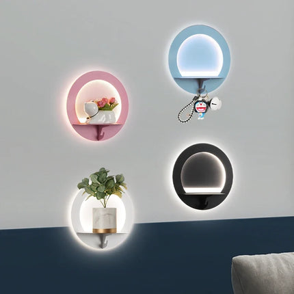 Applique murale LED économique au design nordique avec étagère intégrée — LZ4X9M2