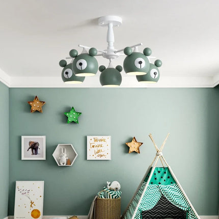 Lustre enfant lumineux avec motif ours en dessin animé — LZQ7M2