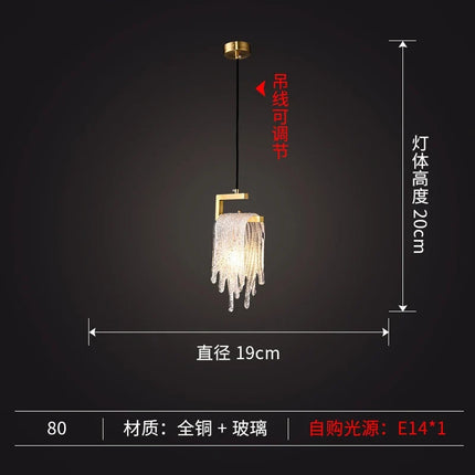 Suspension nordique en verre et cuivre pour décoration intérieure — LZ4X9P