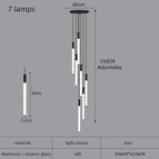 7 lampes / Or / Lumière blanche