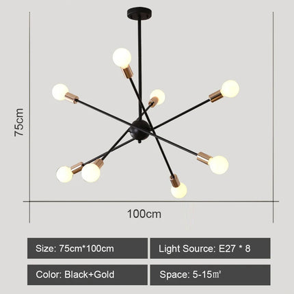 Lustre suspension LED style industriel spoutnik créatif — LZ4X9J