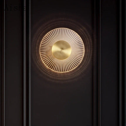 Applique murale LED ronde en cuivre au design créatif pour intérieur moderne — LZ4X9P2