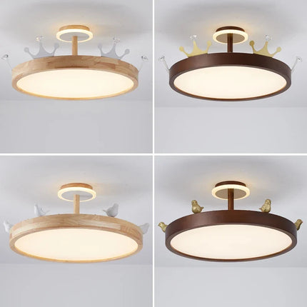 Lustre nordique créatif en forme de couronne oiseau pour chambre enfant — LZ4B7X9