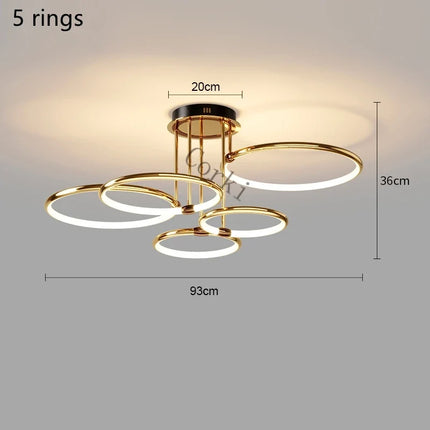 Lustre LED postmoderne à anneau pour décoration nordique — LZ4X9T1