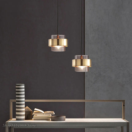 Lustre cylindrique en verre style nordique moderne — LZ4X9P
