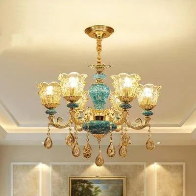 Lustre en cristal et céramique pour éclairage élégant — LZ4P7XQ