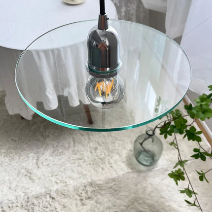 Lustre suspension rétro en verre clair pour café et bar — LZ4X9M