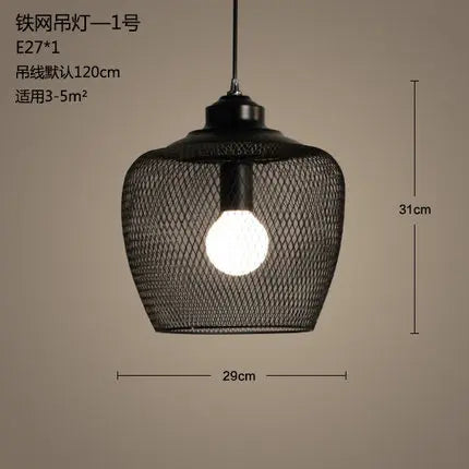 Lustre industriel cage oiseau en fer style loft rétro minimaliste — LZ4P9XJ