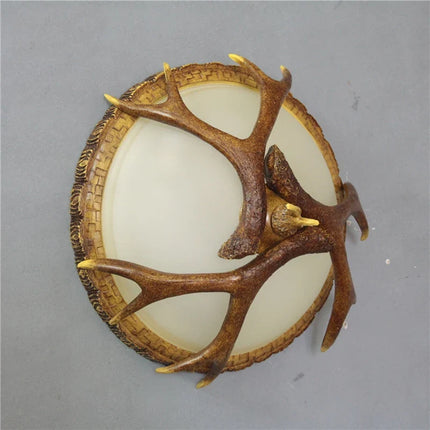 Plafonnier rétro en bois et résine style américain ancien — LZ4X9T2