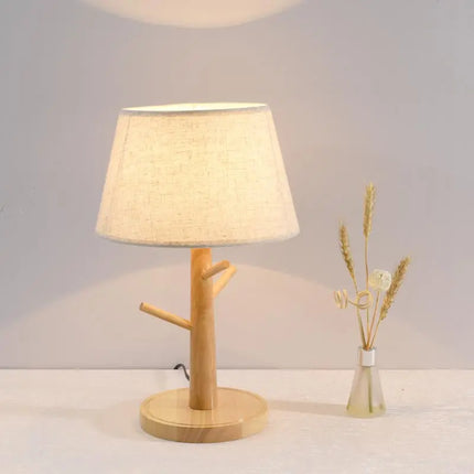 Lampe à poser en bois avec abat-jour en tissu décoratif moderne — LZ4X9M2