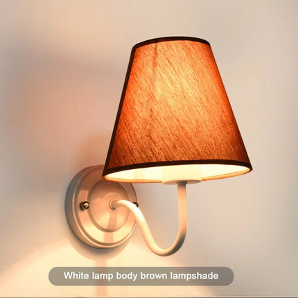 Applique murale LED rétro américaine en tissu avec abat-jour européen — LZ4X9P2