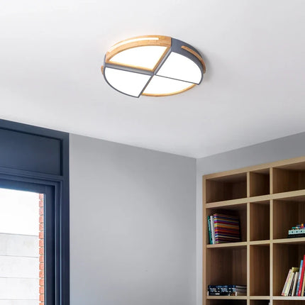 Plafonnier LED nordique élégant en bois à fixation plafond — LZ4X9P2