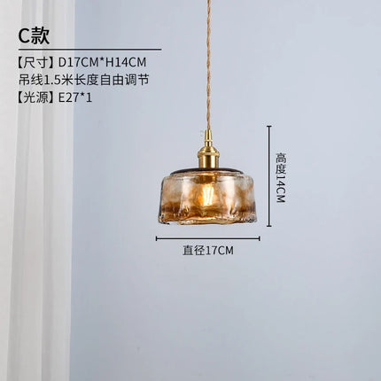 Suspension en verre style industriel rétro pour intérieur décoratif — LZ4X9P