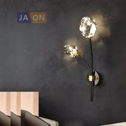 Applique murale en cuivre avec cristal et pierre décorative — LZ4X9Q