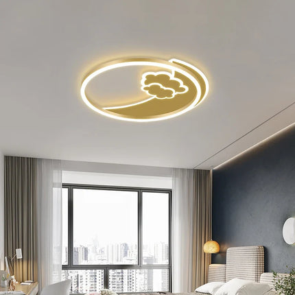 Plafonnier rond doré avec télécommande pour intérieur — LZ7D9X