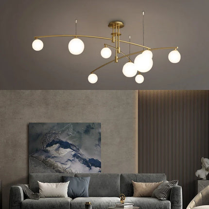 Suspension intérieure en métal et verre au design moderne — LZ4X9T